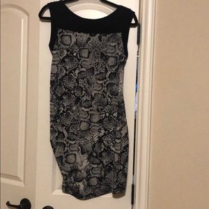 BCBG Sleeveless Snakeskin print cocktail dress